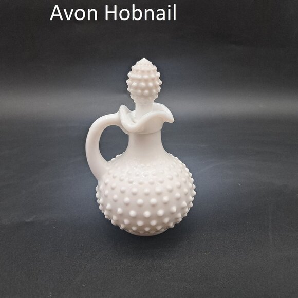 Avon Hobnail Milk Glass Pitcher - Picture 1 of 5